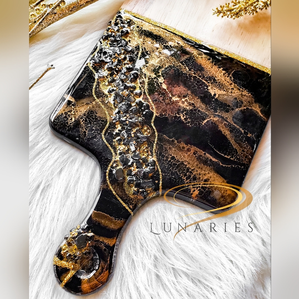 Resin Charcuterie Wooden Serving Board, Handmade